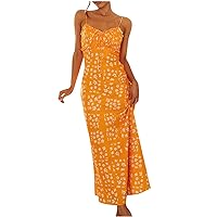 Black of Friday Deals 2024 Women's Spaghetti Strap Beach Dress Y2k Cut Out Backless Maxi Dress Long Flowy Dresses Summer Boho Floral Cami Dress Vestido Verano Mujer