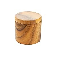 Thirteen Chefs Villa Acacia Wood Salt Pot - Natural Wooden Salt Box with Easy Access Lid 3 x 3 Inches