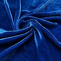 100% Pure Mulberry Silk Velvet Fabric, Blue Silk Velvet for Dress, Skirt, High End Garment, Silk Apparel Fabric, Silk for Sewing, Making Clothes, Cut in Continuous Yards (color05, 1 Yard)