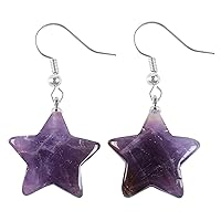 TUMBEELLUWA Crystal Star Earrings Healing Energy Pentagram Eardrop Drop Dangle Jewelry Gift for Women
