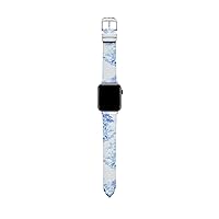 Ted Baker Light Blue & White Leather Strap for Apple Watch® (Model: BKS38S203B0)