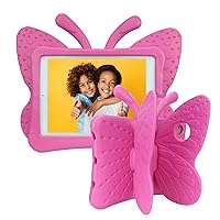 Kids iPad 6th Generation / 5th Generation Case for Kids,Cute Butterfly Shockproof EVA Foam Super Protection Stand Cover for 9.7