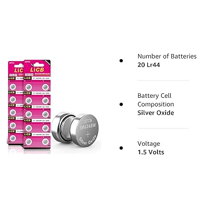 LiCB 20 Pack SR626SW 377 626 Watch Battery 1.5V Button Cell Batteries