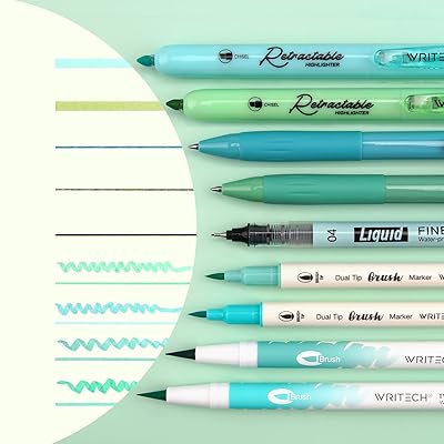Mua WRITECH Journaling Kit, Gel Ink Pens/Retractable Highlighters/Dual Tip  Brush Pens/Fineliner Pens, Smooth Writing Assorted Colors Journaling  Supplies, 9 Count with Pen Bag (Vitality blue & green) trên  Mỹ chính  hãng