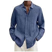 Mens Thin Long Sleeve Shirt Designer Spring Summer Casual Cotton Linen Solid Color Long Sleeve Shirts Loose Shirts