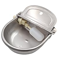 Stainless Steel Automatic Waterer Bowl with Float Valve Automatic Dog Water Bowl Water Trough for Dog Livestock Pig Chicken Goat Waterer with Drain Plug