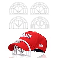BRATEAYA Fitted Hat Brim Bender, Easy Hat Bill Shaper for Baseball Caps, Visor Curve, Perfect Hat Curving Band, Flat Brim Ball Caps Curved Brim Tool, Hat Accessories for Men, Pack of 4 (White)