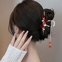 Tassel Rose Hair Claw For Ladies Rhinestone Ponytailtail Hair Crab Hair Pin Women Party Festival Hair Accessories 0440A