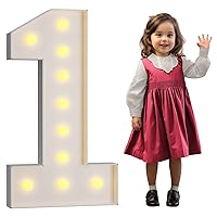 4FT Marquee Light Up Numbers Letters, Mosaic Numbers for Balloons, Gaint Marquee Numbers, Number 1 Balloon for First Birthday, 1st Birthday Decorations, Anniversary Decoration 1 year old Party Decor