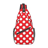 Durable Adjustable Outdoor Hiking Cute Polka Dot Print Cross Chest Bag Diagonally Single Shoulder Backpack
