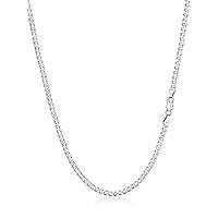Silvora S925 Curb Link Chain Necklace 3MM/5MM, Sterling Silver Figaro Link Chains for Men Women Italy Miami Curb Chains 14-28 Inches （Gift Packaging