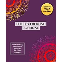 Daily Motivational Food and Exercise Journal: 12 week Fitness and Food Diary for Women (7.25