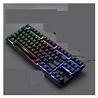 Keyboard Computers Accessories 87 Keys Mechanical Keyboard Wired Gaming Keyboard RGB Mix Backlit Anti-ghosting Blue Red Switch