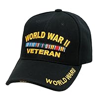 New Embroidered Black World War 2 II Veteran Military Baseball Ball Hat Cap