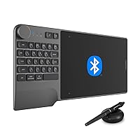 Wireless Drawing Tablet HUION Inspiroy Keydial KD200 Bluetooth Graphic Tablet with Keyboard Dial 5 Customized Express Keys Battery-Free Pen, 8.9x5.6inch Art Tablet Work with Windows, Mac, Android