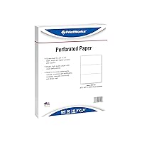 PrintWorks Professional Perforated Paper for Statements, Invoices, Gift Certificates, Coupons and More, 8.5 x 11, 24 lb, 2 Horizontal Perfs 3 2/3