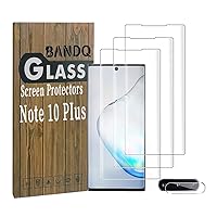 3 Pack for Samsung Galaxy Note 10 PIus Screen Protector【3+1 Pack】1 Pack Camera Lens Protector, 9H Scratch-Resistant HD Clear Tempered Glass Screen Protector for Galaxy Note 10 PIus Screen Protector