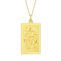 CHOW SANG SANG 999.9 24K Solid Gold Price-by-Weight Gold Dragon Gold Bullion Bar Pendant for Men & Women 12674P | [Not Include the Necklace]