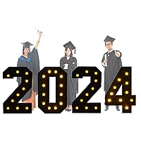 LANGXUN 40inch Black 2024 Numbers Kit, Large LED Marquee Light Up Letters for Graduation Party Decorations 2024, Class Of 2024 School Grad Party Supplies Indoor/Outdoor Home Door Décor