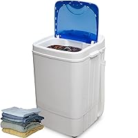 Portable Washing Machine for Apartments, Dorms, and Tiny Homes with 8.8 lb Capacity, 250W Power, Wash and Low Agitation Spin Cycle, Includes Drainage Hose, ETL Certified
