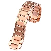 RAYESS for Hublot Yubo Watch Strap Big Bang Classic Fusion Men Women Solid Stainless Steel Watchband Bracelet 21-13mm (Color : Rose Gold, Size : 27-19mm)