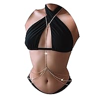 Sexy Sequins Bra Body Chain Bikini Shiny Luxury Harness Necklace