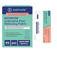 WELMATE Ultimate Pain Relief Duo: 4% Lidocaine Numbing Patch (30 Ct) & 5% Lidocaine Cream (2 Oz) | Maximum Strength Topical Analgesic Kit