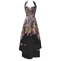 YINGJIABride Woman's Camo Lace Wedding Dresses Bridal Reception Party Dress High Low Halter