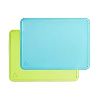Spotless™ Silicone Placemats for Kids, 2 Pack, Blue/Green