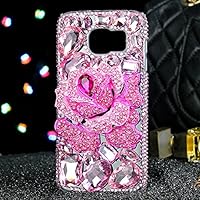 iPhone 13 Pro 6.1'' Luxury Diamond Case Bling Gliter Case Rhinestone Diamond Case Cover Bling Glitter Rhinestone Cover Crystal Glass Case with Lanyard Strap Cover for iPhone 13 Pro 6.1-inch (Pink)