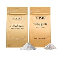 Pure Original Ingredients Titanium Dioxide and Zinc Oxide Bundle, 1.5 lbs Each, Skin Care, Sunscreen