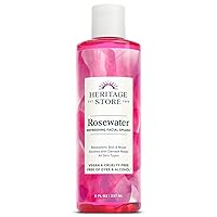 Heritage Store Rosewater, Hydrating Formula for Skin & Hair, No Dyes or Alcohol, Vegan 8oz
