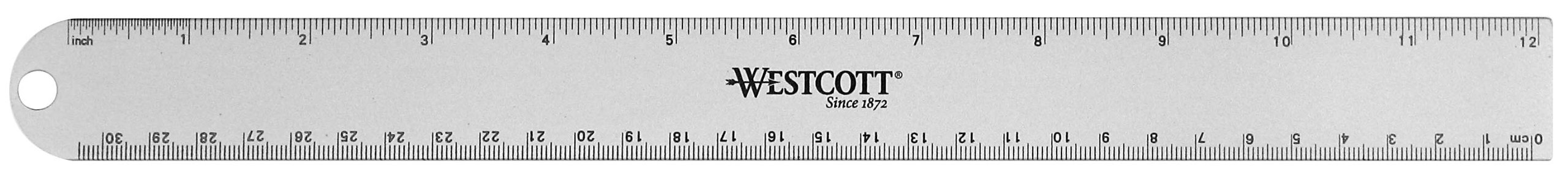 Westcott Anodized Aluminum Ruler, 12