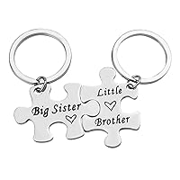 Sister Brother Keychain Set Brother and Sister Gifts for Little Brother Big Sister Keychain Set for Little Brother Gifts from Big Sister Christmas Birthday Gifts Family Gifts for Sister Brother