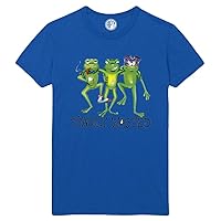 Toadily Wasted Frog Trio Printed T-Shirt - Royal - LT