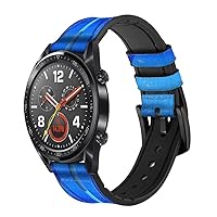 CA0439 Swimming Pool Under Water Leather Smart Watch Band Strap for Wristwatch Smartwatch Smart Watch Size (18mm)