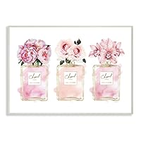 Stupell Industries Pink Flowers and Perfumes Glam Fashion Watercolor Design, Designed by Amanda Greenwood Art, 10 x 0.5 x 15, Wall Plaque