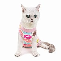 Cat Recovery Suit -Professional Surgery Recovery Suit for Cats Paste Cotton Breathable Surgery Suits for Abdominal Wounds and Skin Diseases for Cats Dogs,Doughnut L (8.5-11 lbs)
