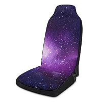 Cosmic Nebula Galaxy Printed Car Seat Covers Universal Auto Front Seats Protector with Pockets Fits for Most Cars