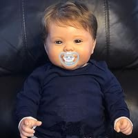 Angelbaby Cute Reborn Baby Dolls Boy 24 inch, Realistic Weighted New Born Silicone Baby Doll with Teeth Smiling Fat Face Infant Lifelike Toddler Dolls for Children Toys