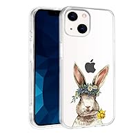 JOYLAND Cute Cartoon Rabbit Case Designed for iPhone 11, Crystal Clear Lovely Girly Phone Case, Stylish Soft TPU Flexible Cover Shockproof Protective Cases for Girls Women