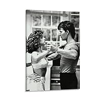 1987 Movie Poster Dirty Dancing Black And White Patrick Wayne Swayze Poster Wall Art Paintings Canvas Wall Decor Home Decor Living Room Decor Aesthetic 16x24inch(40x60cm) Frame-style