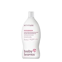 ATTITUDE Baby Dish Soap and Bottle Cleaner, EWG Verified Dishwashing Liquid, No Added Dyes or Fragrances, Tough on Milk Residue and Grease, Vegan, Unscented, 23.7 Fl Oz
