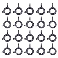 UNICRAFTALE 20pcs Black Mini Stainless Steel Spring Rings Clasps Round Spring Clasps Close Ring with 1.8mm Hole Metal Clasps for Jewelry Making 6x1.5mm
