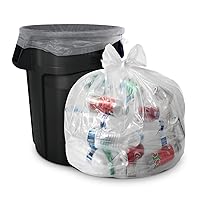 60 Gallon Clear Trash Bags - (Huge 100 Pack) - 38