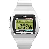 Timex Unisex T80 Steel 36mm Watch - Stainless Steel Expansion Band Digital Dial Stainless Steel Case