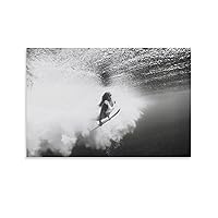 Posters Black and White Surfer Ocean Art Poster Coastal Summer Beach Sports Art Poster (2) Canvas Art Posters Painting Pictures Wall Art Prints Wall Decor for Bedroom Home Office Decor Party Gifts 2