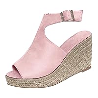 Women's Platform Sandals Wedge with Ankle Strap Open Toe Sandals