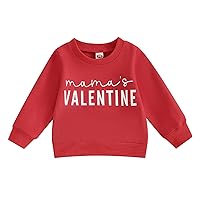 MA&BABY Mommy and Me Valentines Outfits Letter Print Family Matching Sweatshirt Long Sleeve Round Neck Pullover