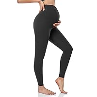 HOFISH Women's Maternity Leggings Over The Belly Soft Non-See-Through WorkoutYoga Pants Pregnancy Leggings